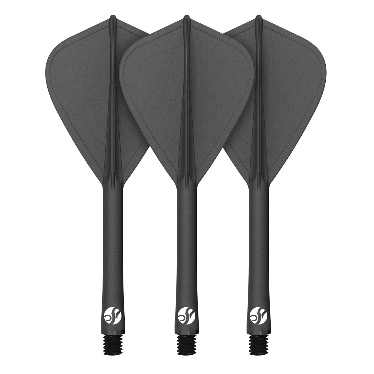 Shot Flight Deck One Piece Dart Flight and Shaft System Black Kite