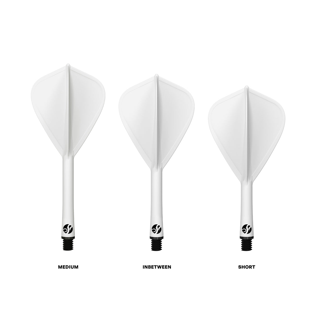 Shot Flight Deck One Piece Dart Flight and Shaft System White Kite