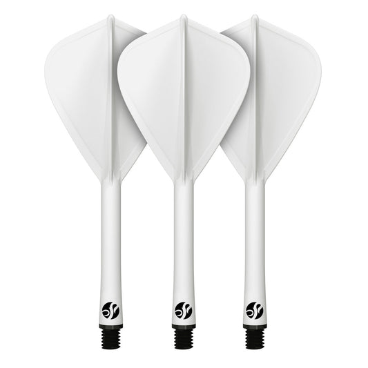 Shot Flight Deck One Piece Dart Flight and Shaft System White Kite
