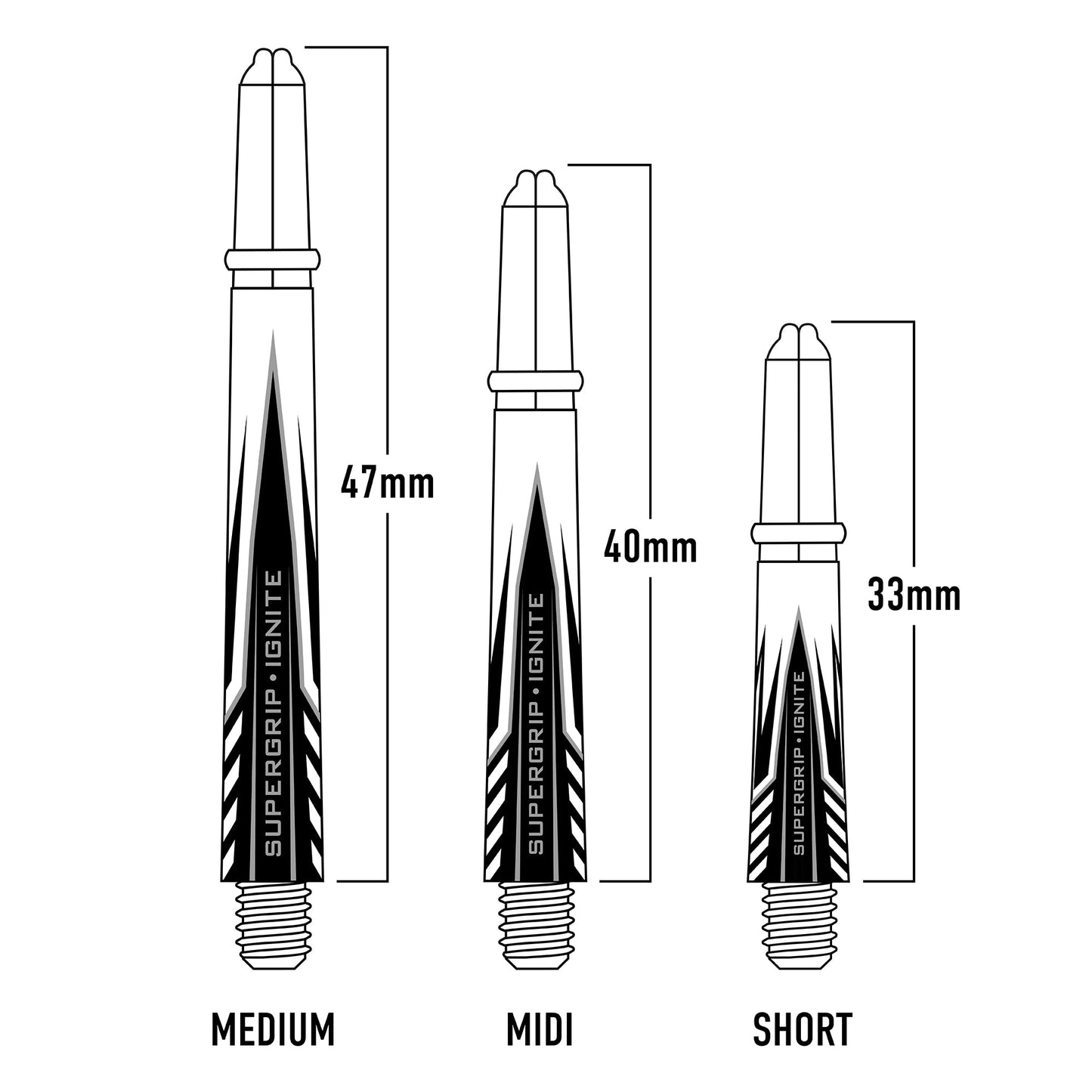 Harrows Supergrip Ignite Dart Shafts