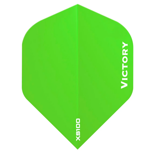Victory XS100 Vista Dart Flights, Green, No 2 Shape, 100 Micron