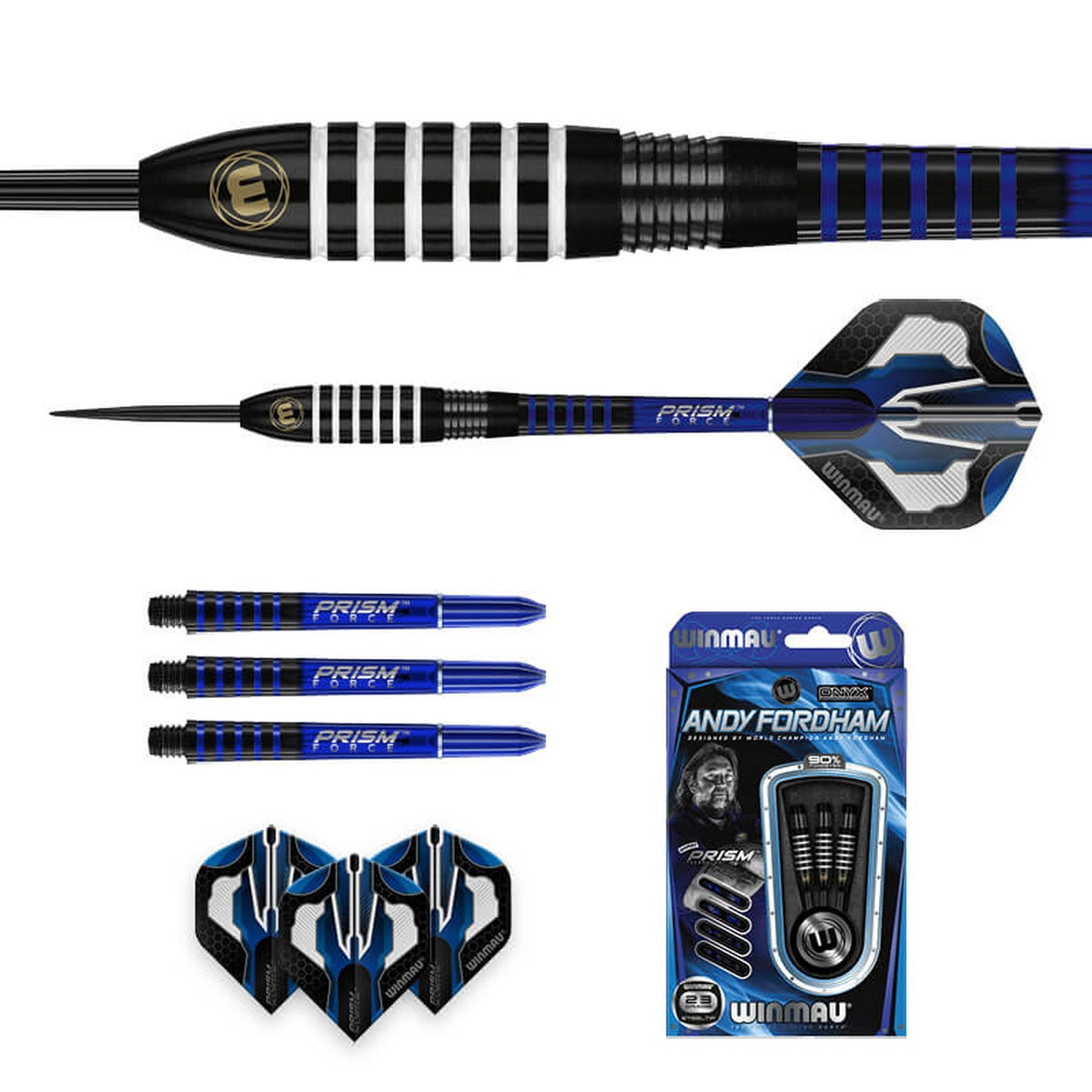Andy Fordham Black 90% Tungsten Steel Tip Darts by Winmau