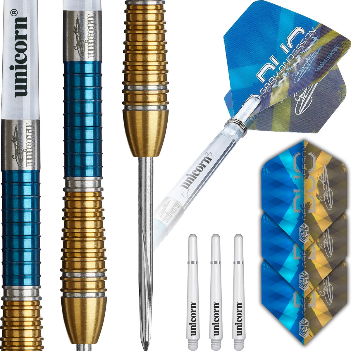 Gary Anderson Phase 6 Duo 90% Tungsten Steel Tip Darts by Unicorn