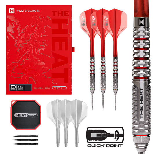 Harrows Damon Heta Geo Quick Point 90% Tungsten Steel Tip Darts