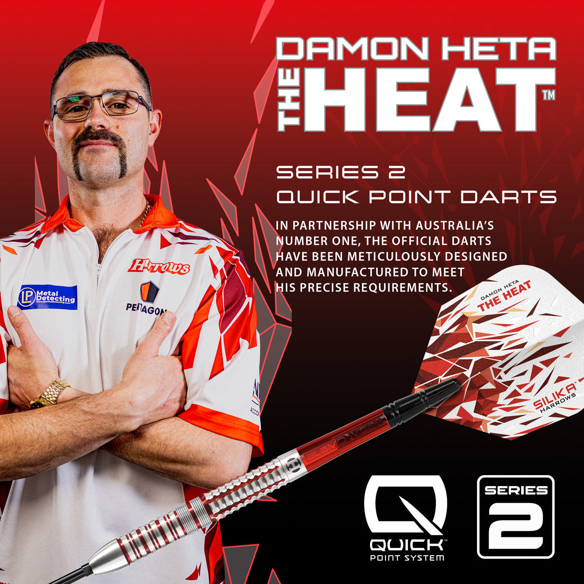Harrows Damon Heta Series 2 90% Tungsten QP Steel Tip Darts