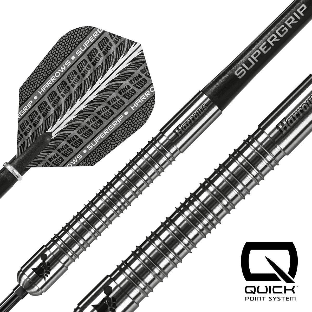 Harrows Supergrip Quick Point 90% Tungsten Steel Tip Darts