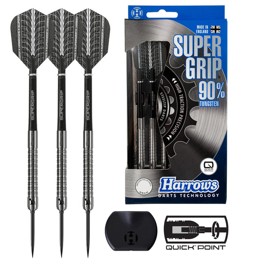 Harrows Supergrip Quick Point 90% Tungsten Steel Tip Darts