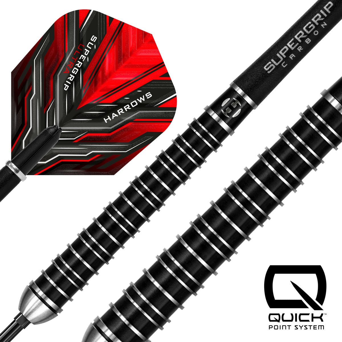 Harrows Supergrip Ultra Quick Point 90% Tungsten Steel Tip Darts