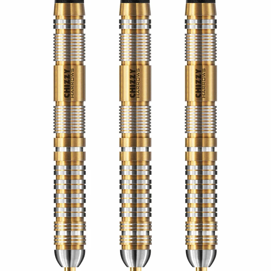 Harrows Chizzy V2 23 Gram Steel Tip Darts, Gold Titanium, Dave Chisnall, 90% Tungsten