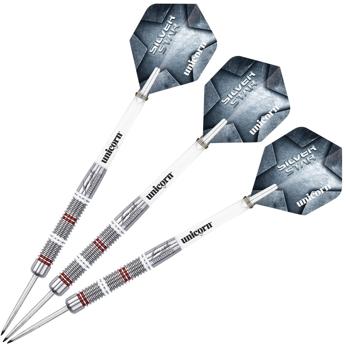 James Wade Silver Star 80% Tungsten Steel Tip Darts by Unicorn