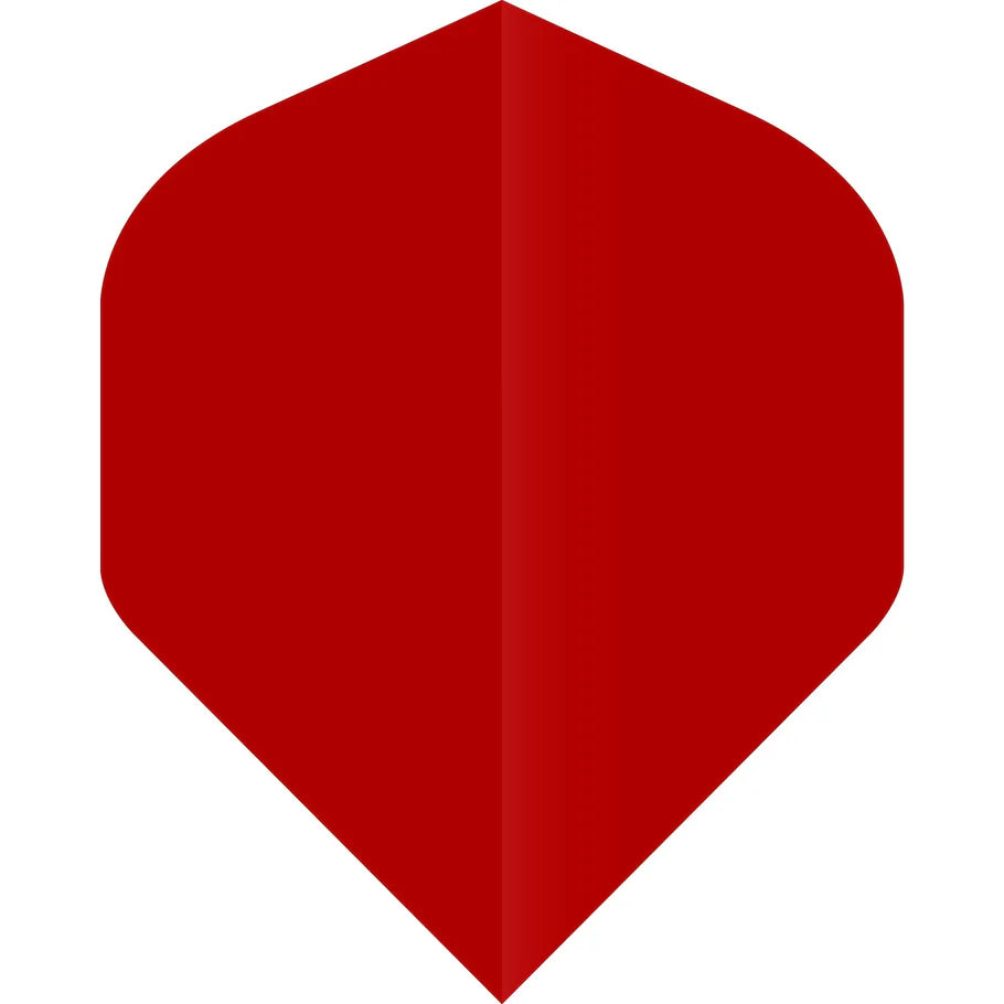 Poly Plain Darts Flights, Red, No2 Shape, 75 Micron