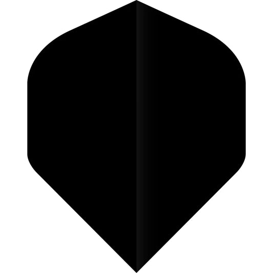 Poly Plain Dart Flights, Black, No 2 Shape, 75 Micron