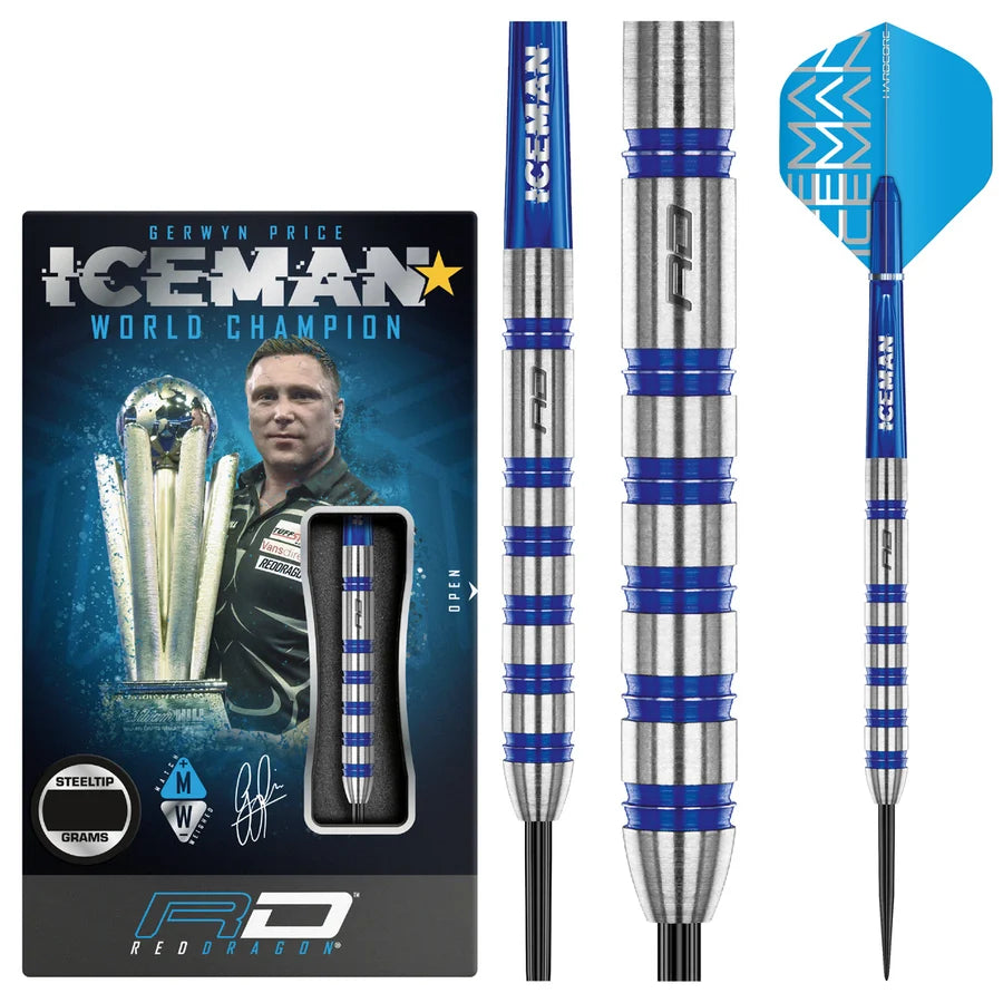 Gerwyn Price Iceman Challenger 80% Tungsten Steel Tip Darts by Red Dragon 23 Gram