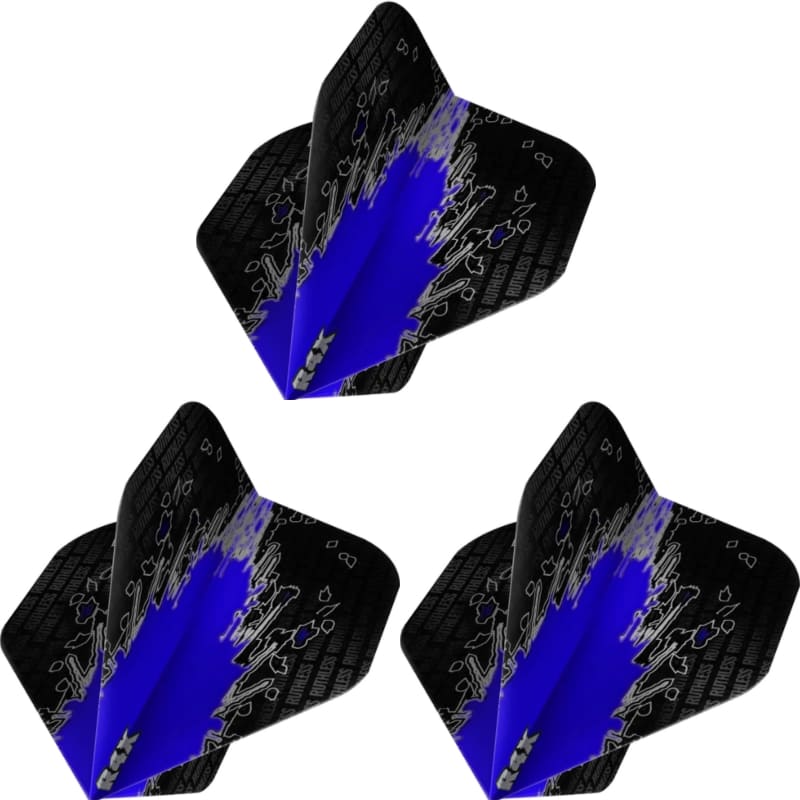 Ruthless High Impact Dart Flights, Blue, No 2 Shape, 100 Micron