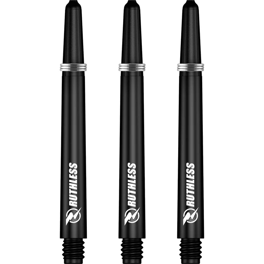 Ruthless Deflectagrip Nylon Dart Shafts, Black, Medium Length