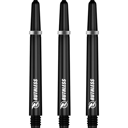 Ruthless Deflectagrip Nylon Dart Shafts, Black, Medium Length
