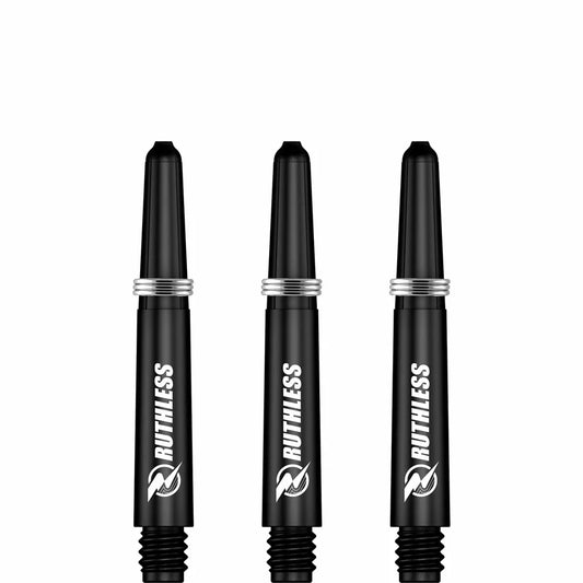 Ruthless Deflectagrip Nylon Dart Shafts, Black, Short Length