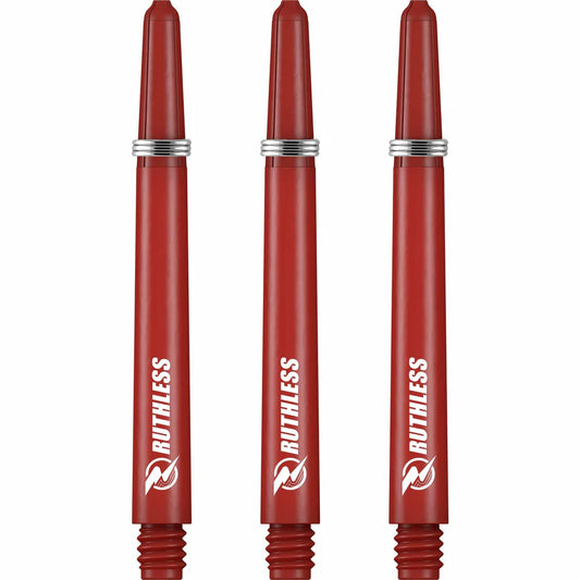 Ruthless Deflectagrip Nylon Dart Shafts, Red, Medium Length
