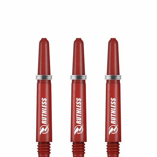 Ruthless Deflectagrip Nylon Dart Shafts, Red, Short Length