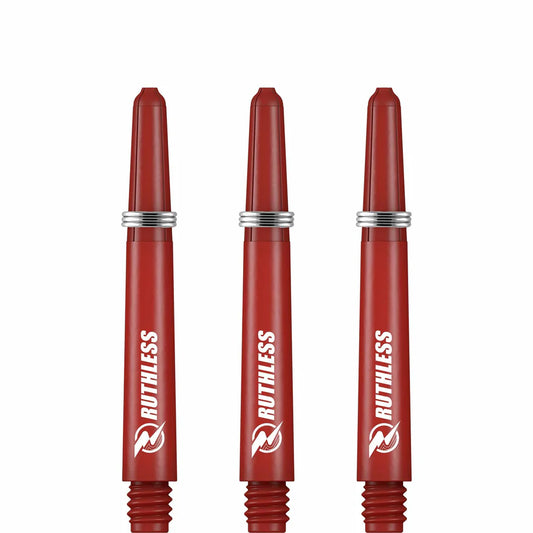 Ruthless Deflectagrip Nylon Dart Shafts, Red, Intermediate Length