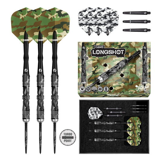 Shot Camo Longshot Turbo Point 95% Tungsten Steel Tip Darts