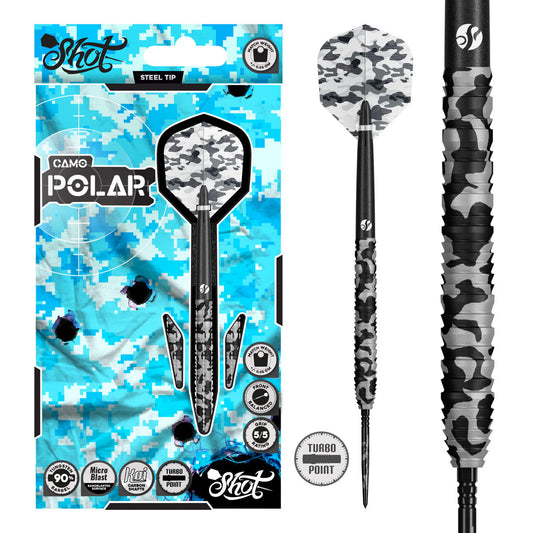 Shot Camo Polar Turbo Point 90% Tungsten Steel Tip Darts