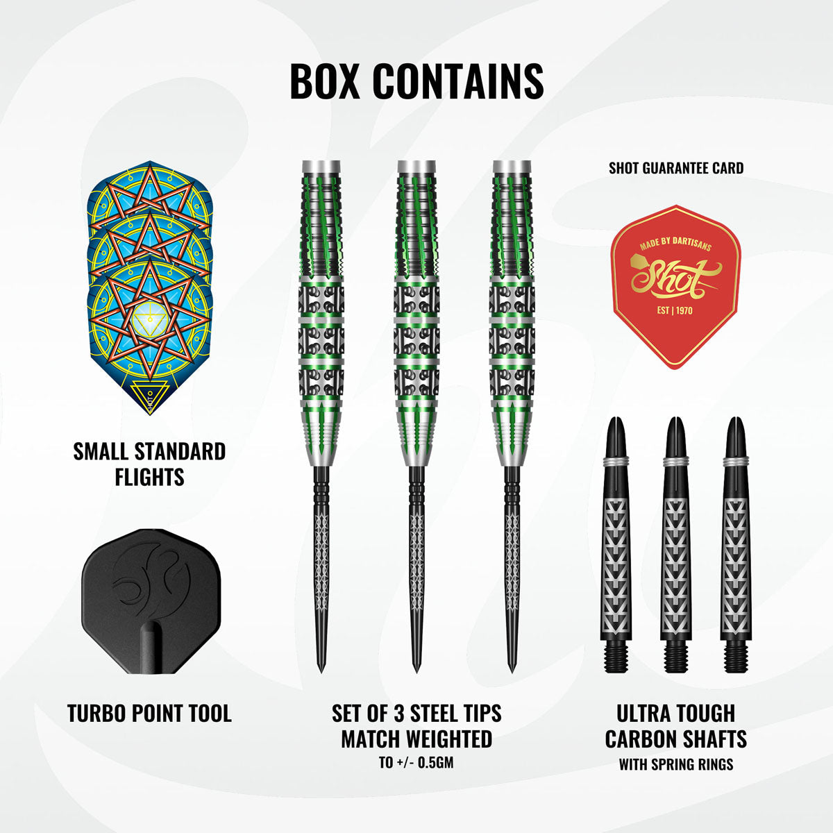 Shot Celt Druid Turbo Point 90% Tungsten Steel Tip Darts