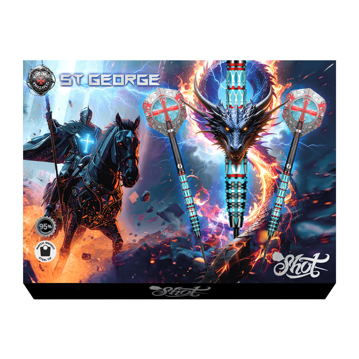 Shot Future Knights St George 95% Tungsten Steel Tip Darts
