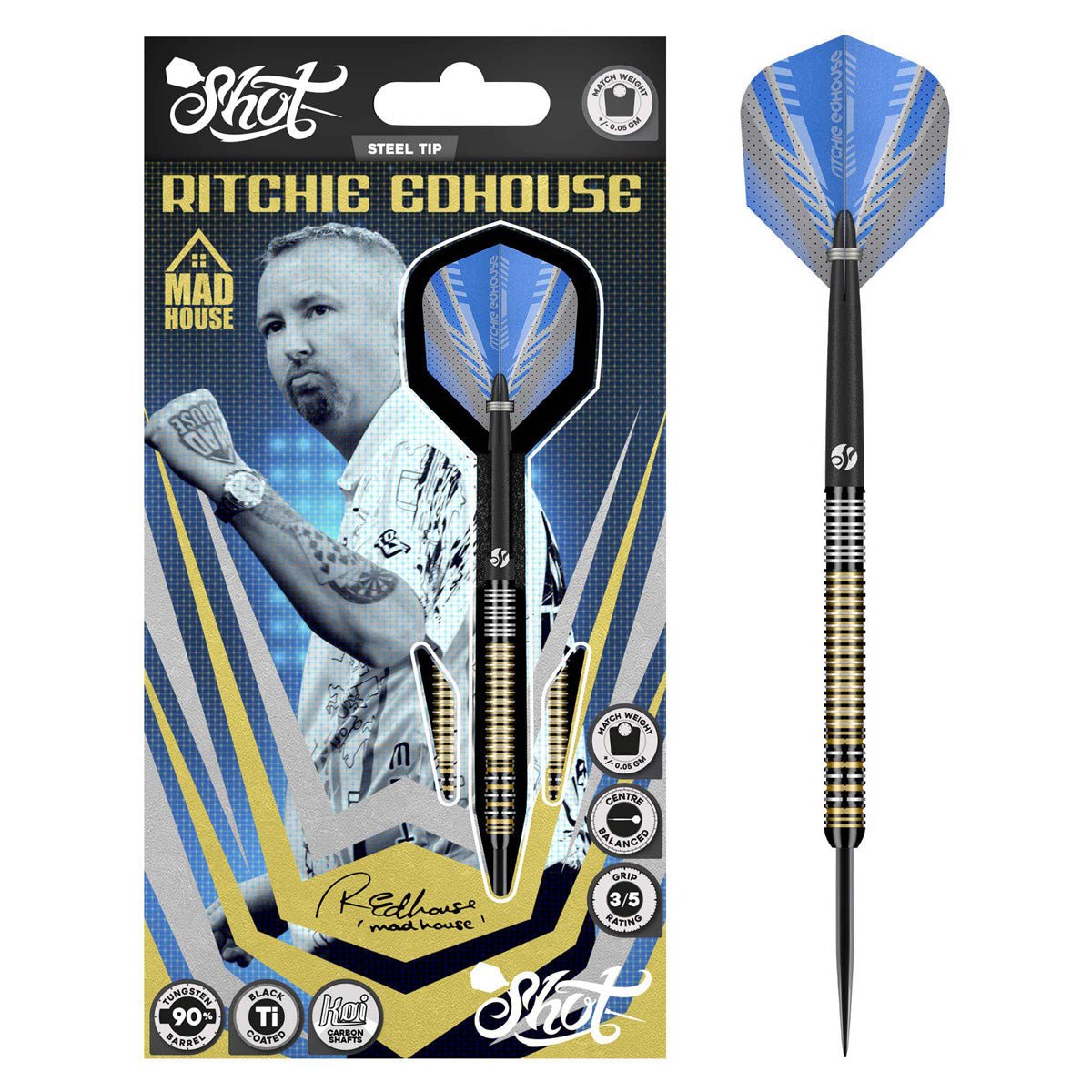 Shot Ritchie Edhouse Madhouse 90% Tungsten Steel Tip Darts