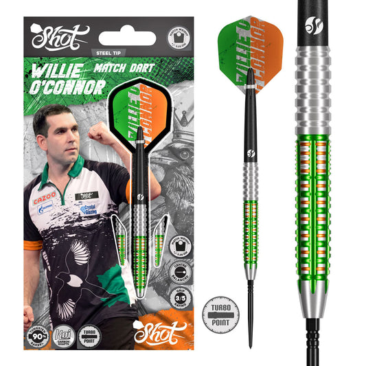 Shot Pro Series Willie O'Connor Turbo Point 90% Tungsten Steel Tip Darts