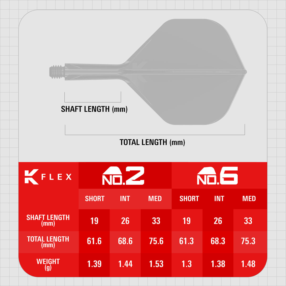 Target Printed Black K-Flex Integrated Flights & Shafts No2