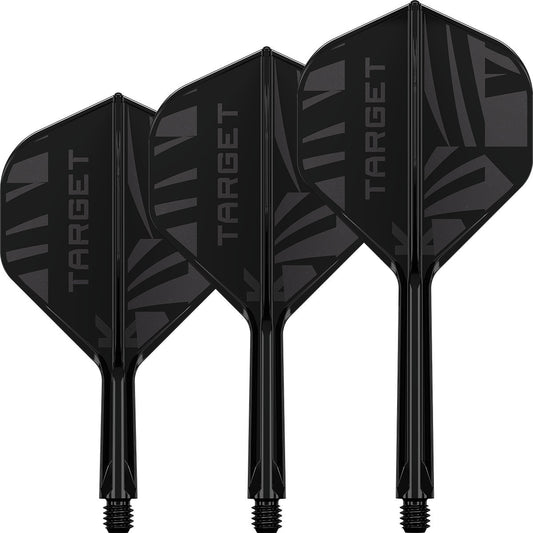Target Printed Black K-Flex Integrated Flights & Shafts No2
