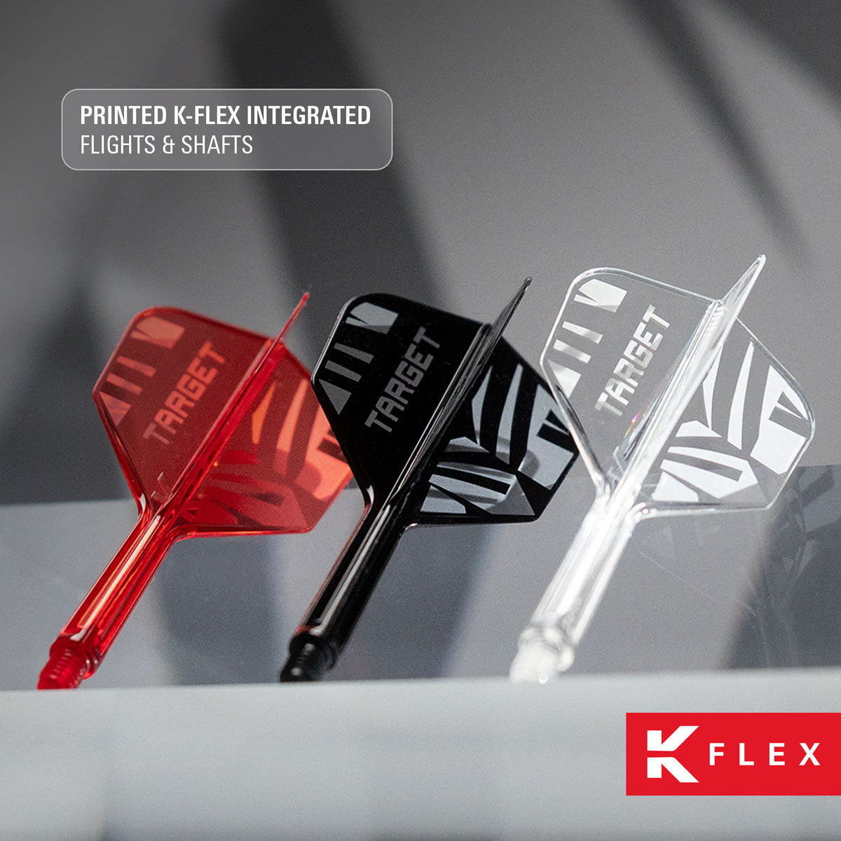 Target  Printed Black K-Flex Integrated Flights & Shafts No6