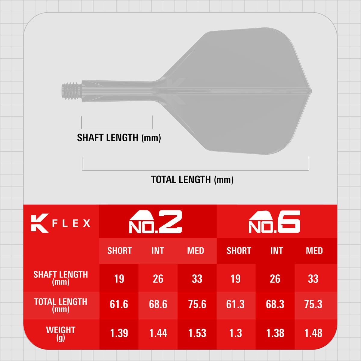 Target  Printed Black K-Flex Integrated Flights & Shafts No6