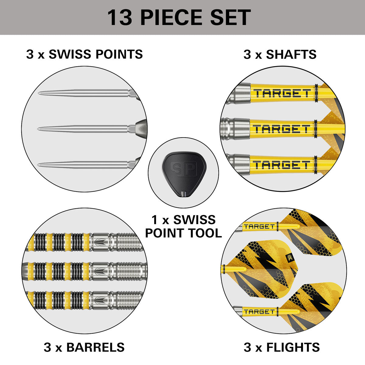 Target Buzz 01 Swiss Point 90% Tungsten Steel Tip Darts