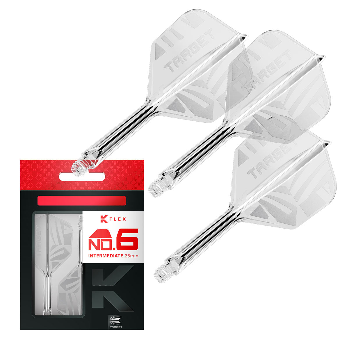 Target Printed Clear K-Flex Integrated Flights & Shafts No6