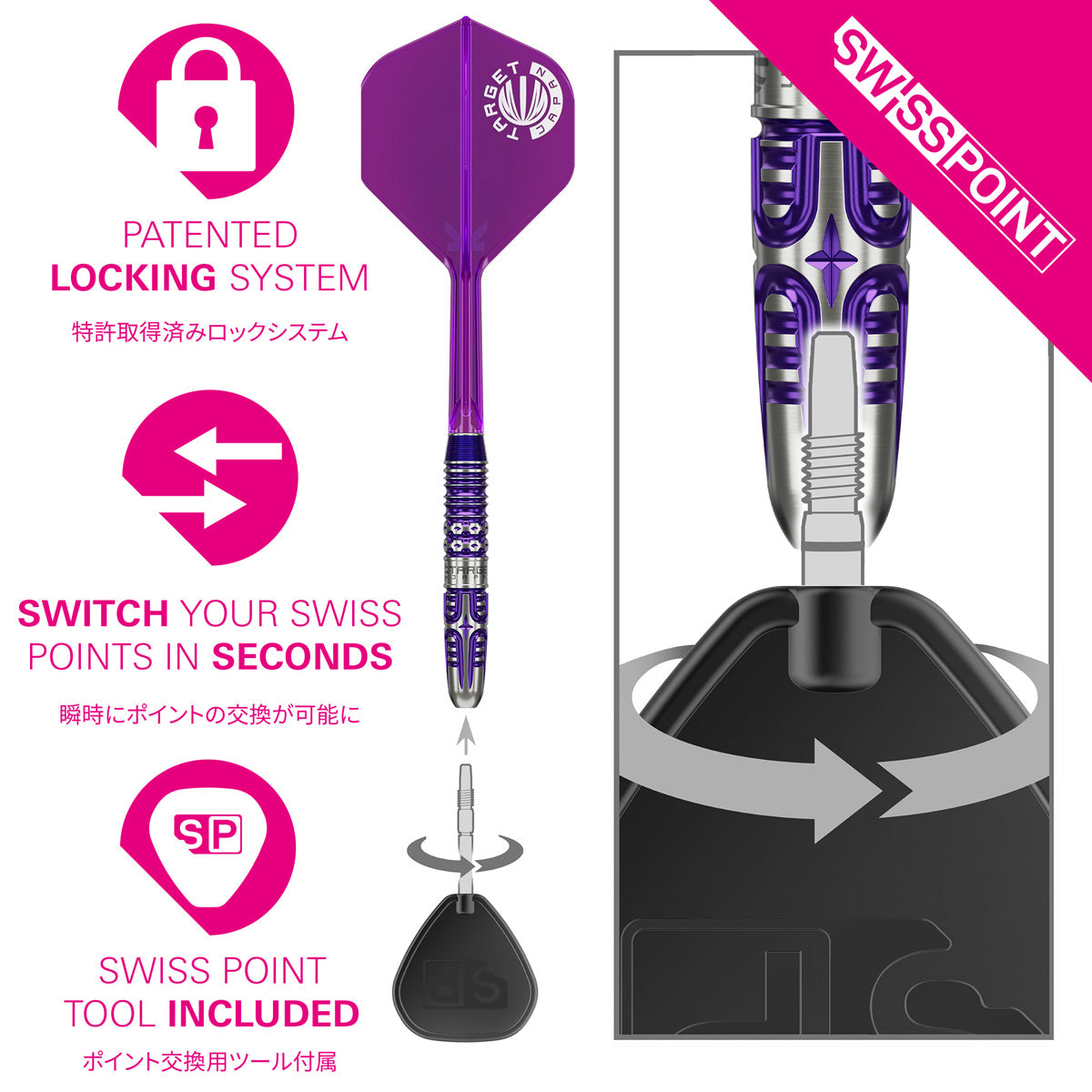 Target Japan Kasumi Sato Endeavour G3 90% Tungsten Swiss Point Steel Tip Darts