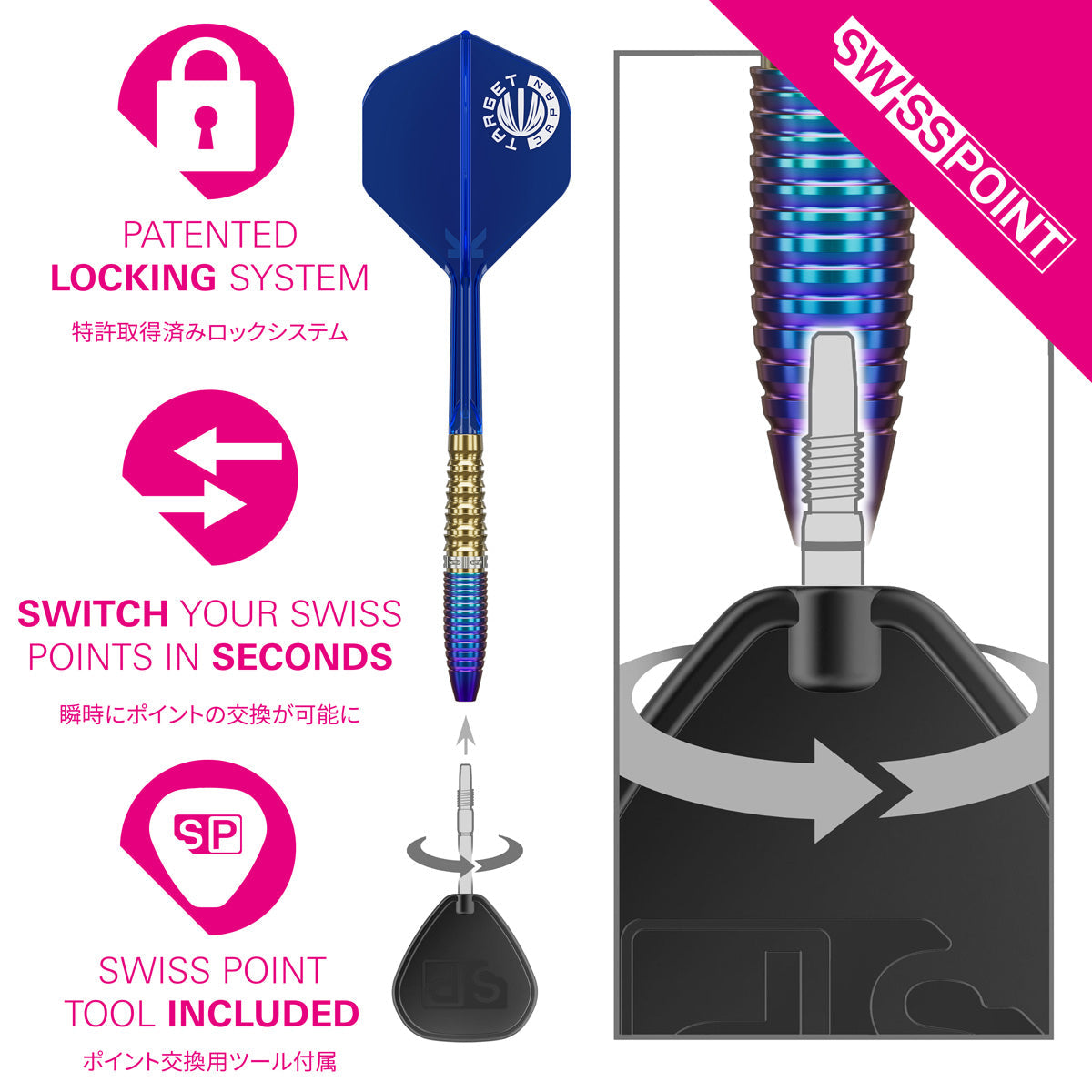 Target Japan Prime Series Zenith G2 90% Tungsten SP Steel Tip Darts