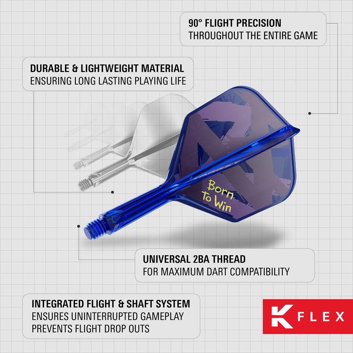 Target Luke Littler World Champion 2026 K-Flex Integrated Flights & Shafts No6