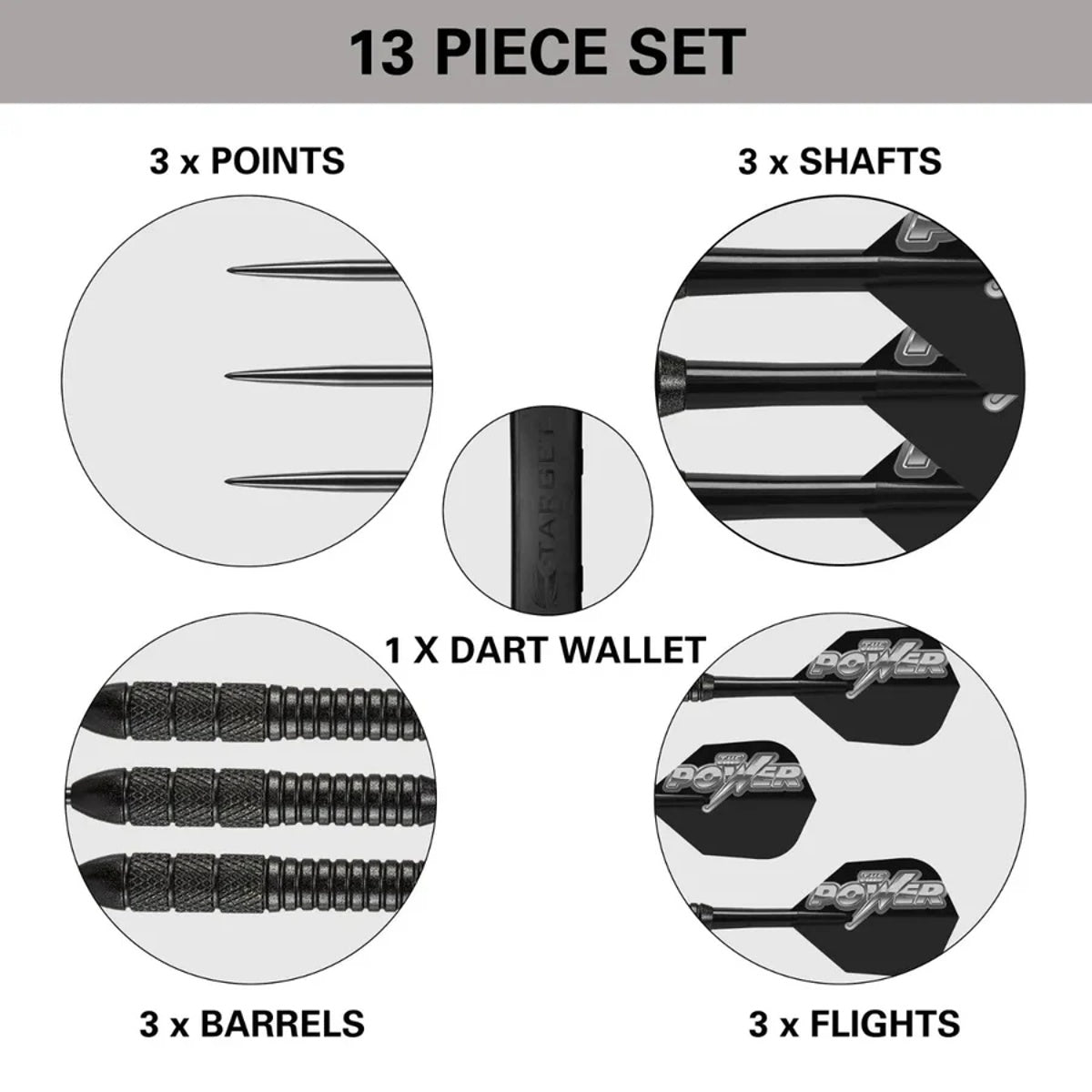 Phil Taylor Power Storm Ringed Steel Tip Darts by Target
