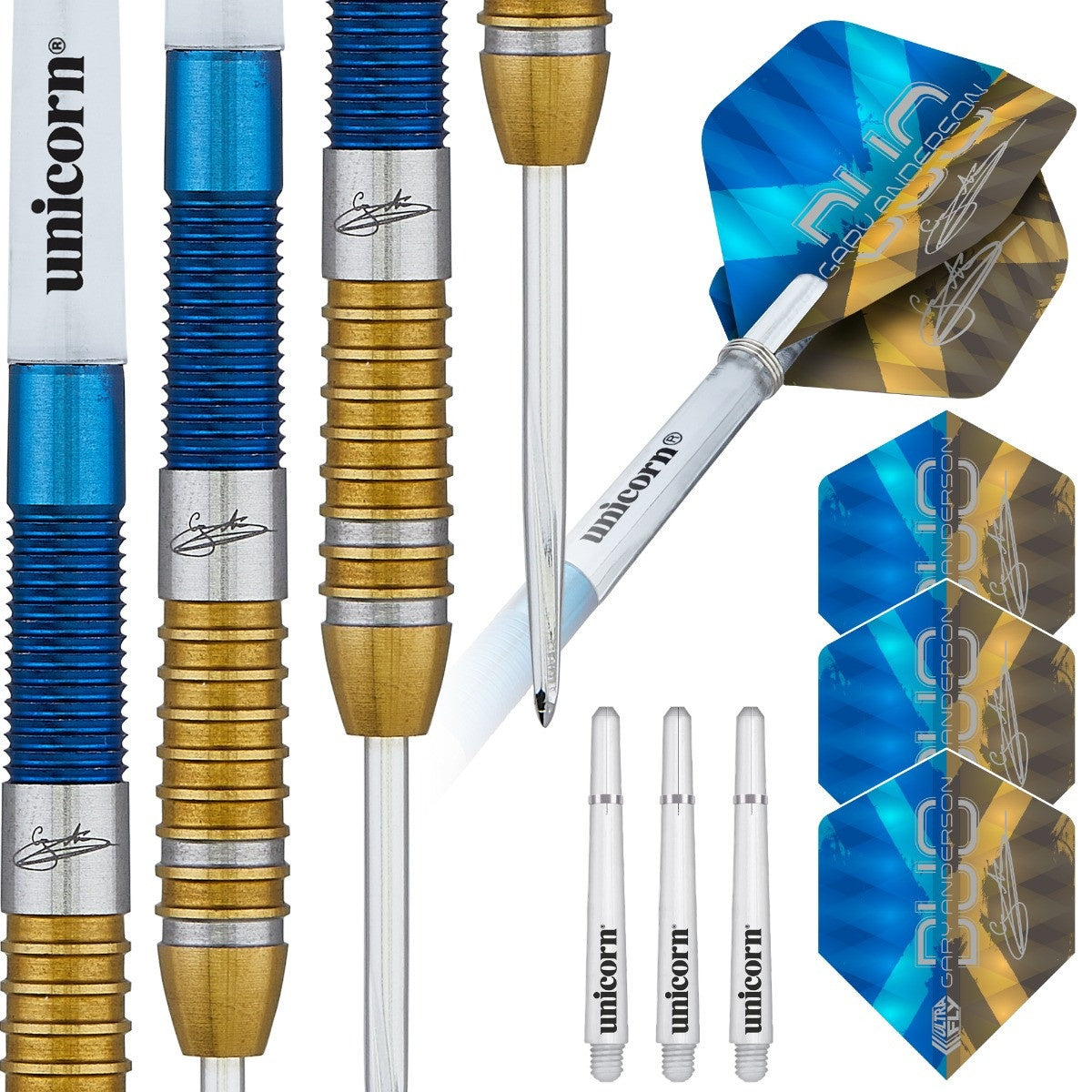 Gary Anderson Duo 90% Tungsten Steel Tip Darts by Unicorn