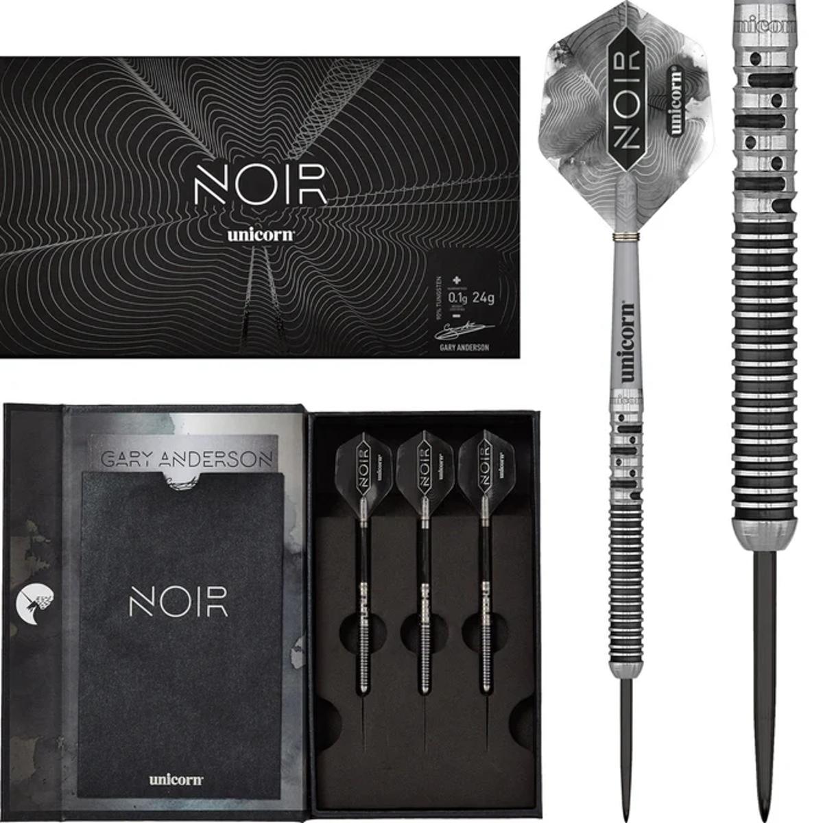 Gary Anderson Noir 90% Tungsten Phase 5 World Champion Steel Tip Darts by Unicorn