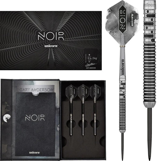 Gary Anderson Noir 90% Tungsten Phase 5 World Champion Steel Tip Darts by Unicorn