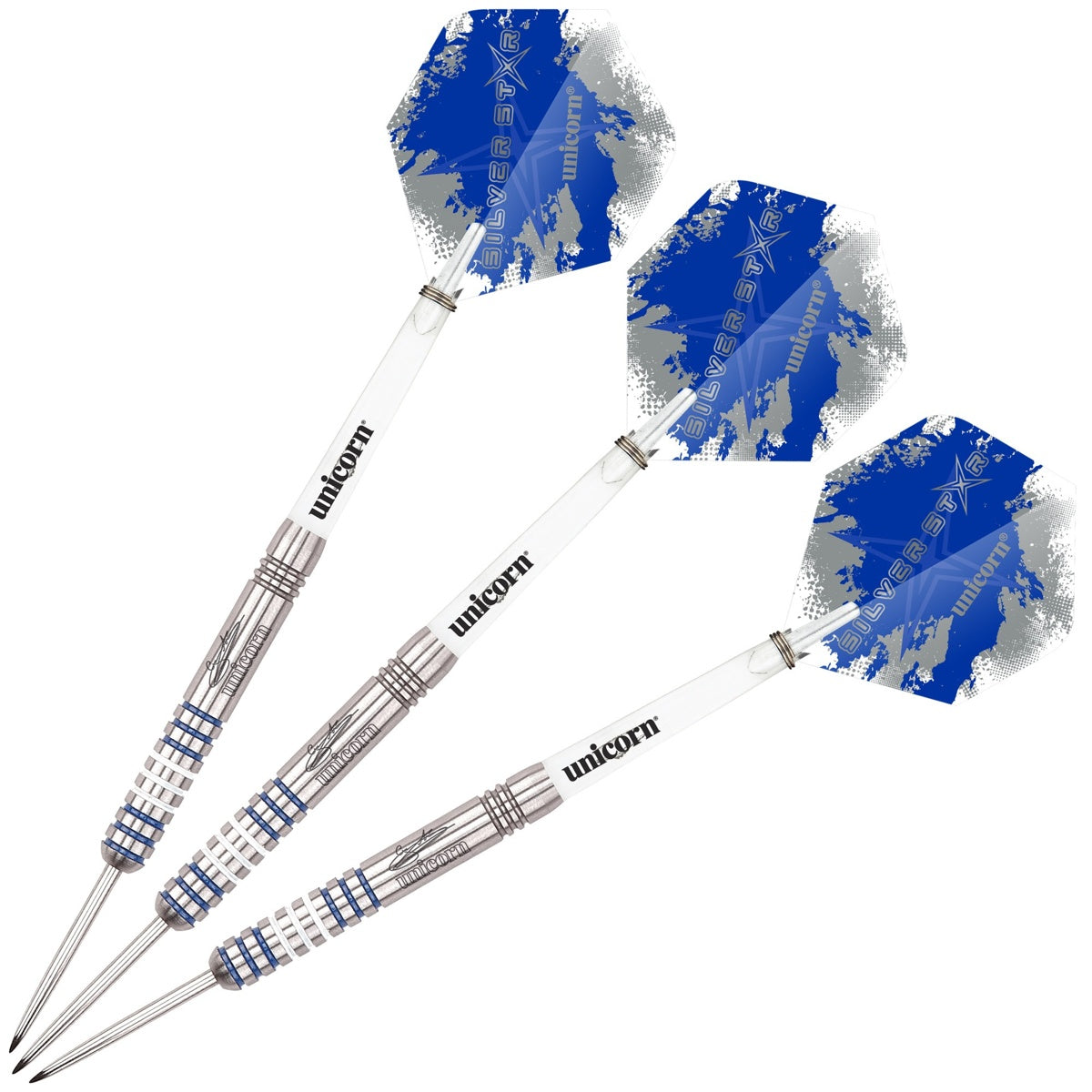 Gary Anderson Silver Star Style 1 80% Tungsten Steel Tip Darts by Unicorn