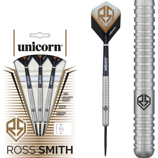 Ross Smith Natural 90% Tungsten Steel Tip Darts by Unicorn