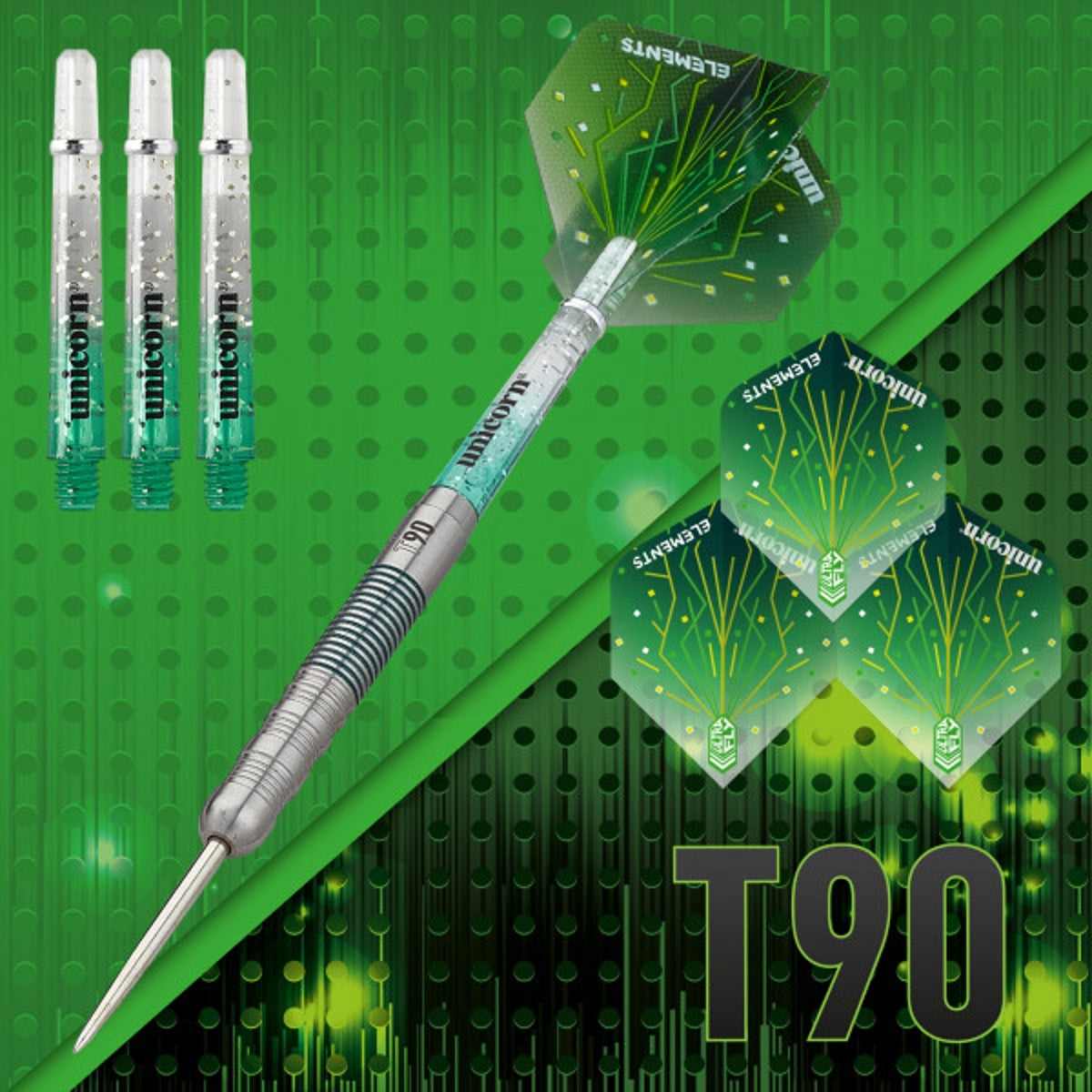 Unicorn T90 Type 1 Core XL Green 90% Tungsten Steel Tip Darts