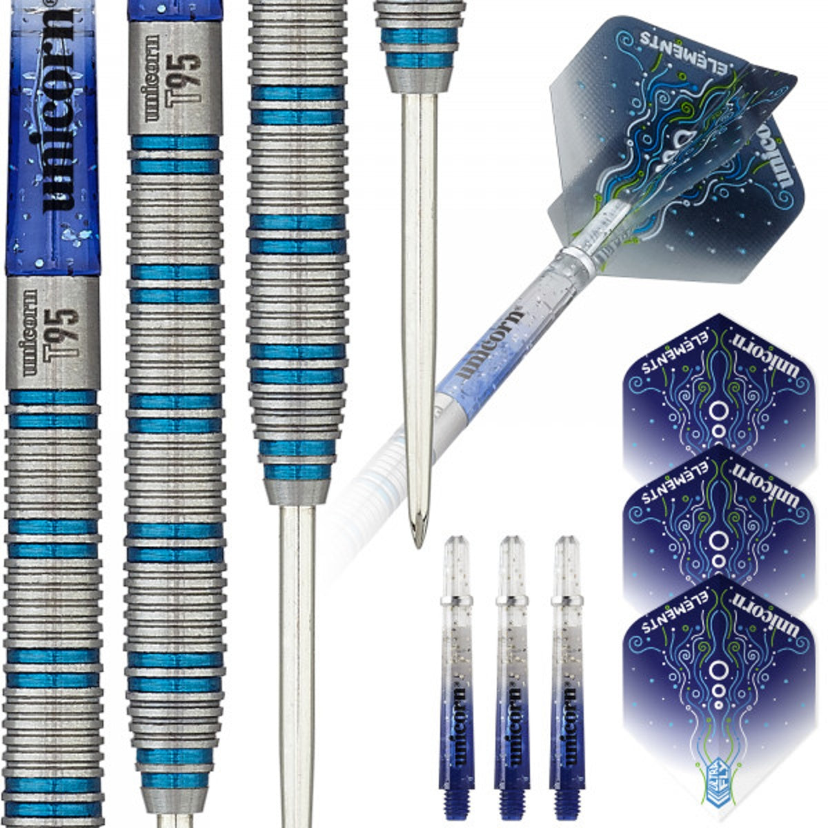 Unicorn T95 Type 1 Core XL Blue 95% Tungsten Steel Tip Darts
