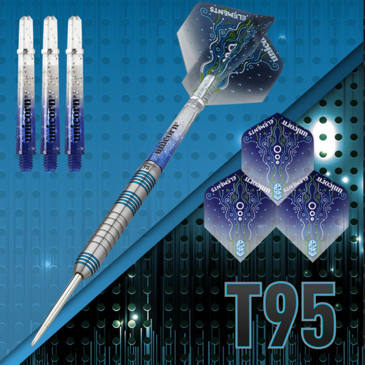 Unicorn T95 Type 2 Core XL Blue 95% Tungsten Steel Tip Darts