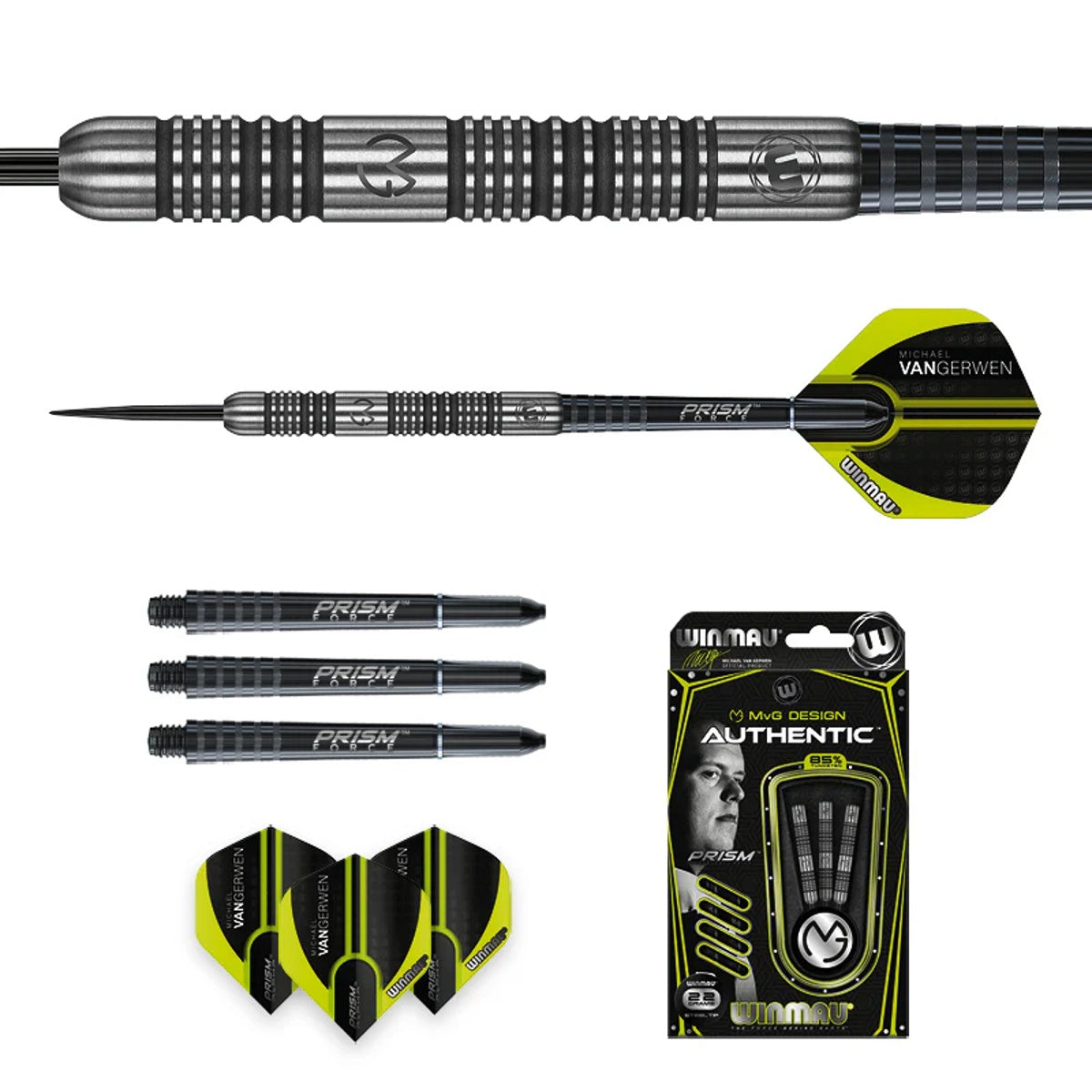 Michael Van Gerwen MVG Authentic 85% Tungsten Steel Tip Darts by Winmau