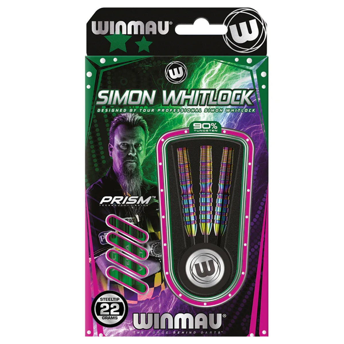 Simon Whitlock 90% Tungsten World Cup Rainbow SE Edition Steel Tip Darts by Winmau